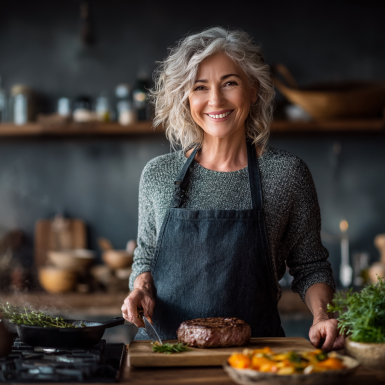 Активні літні люди готують разом